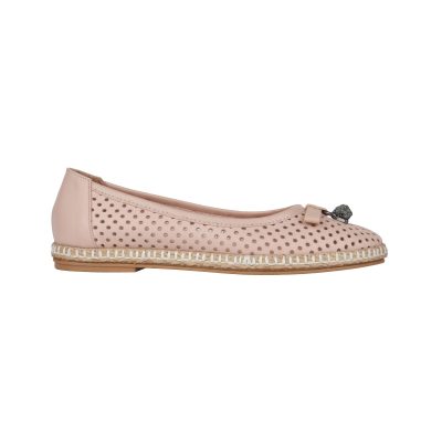 LOUIS Woman Genuıne Leather Perforated Flat Shoes
